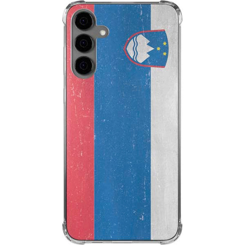 Slovenia Flag Distressed Galaxy S24 Plus Clear Case